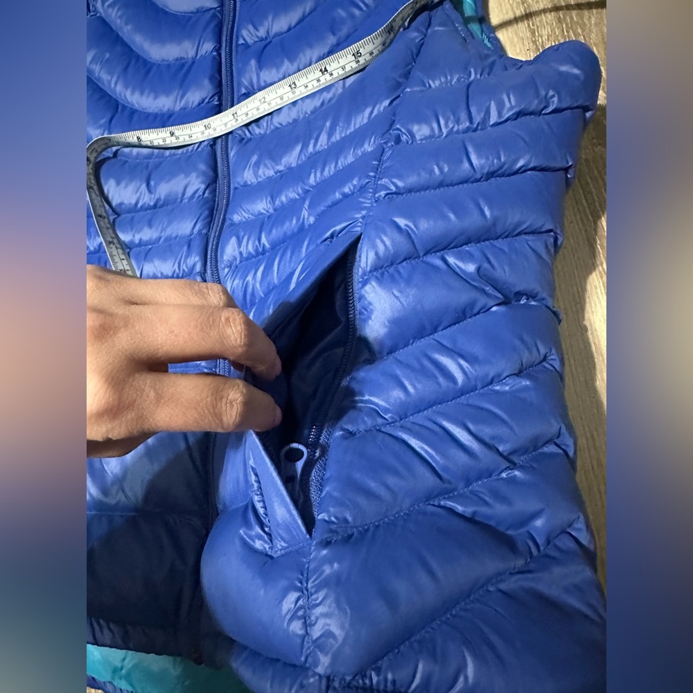 Bernardo Goose Down Puffer Vest Large Aqua & Royal Blue Lightweight Warm Zip Up - Picture 7 of 7